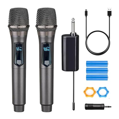 Rechargeable Wireless Dual Handheld Dynamic Microphone C1845