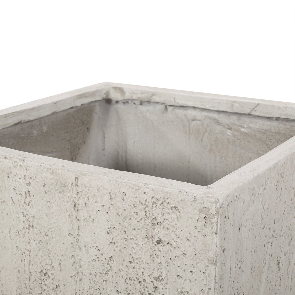 White Cast Stone Square Planter T761