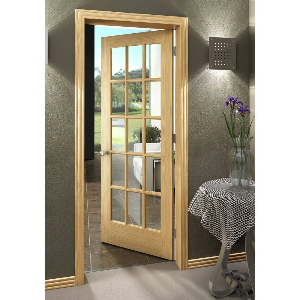Beige Slab Glass French Doors F975