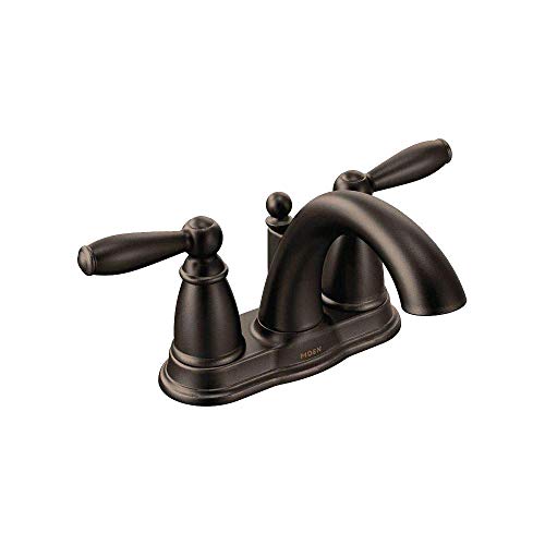 Oil Rubbed Bronze Two-Handle Low Arc Centerset Bathroom Faucet with Drain Assembly R973094