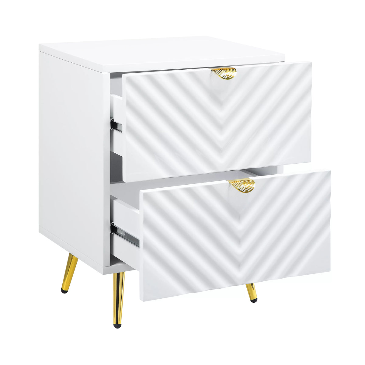 White High Gloss Finish Nightstand P797