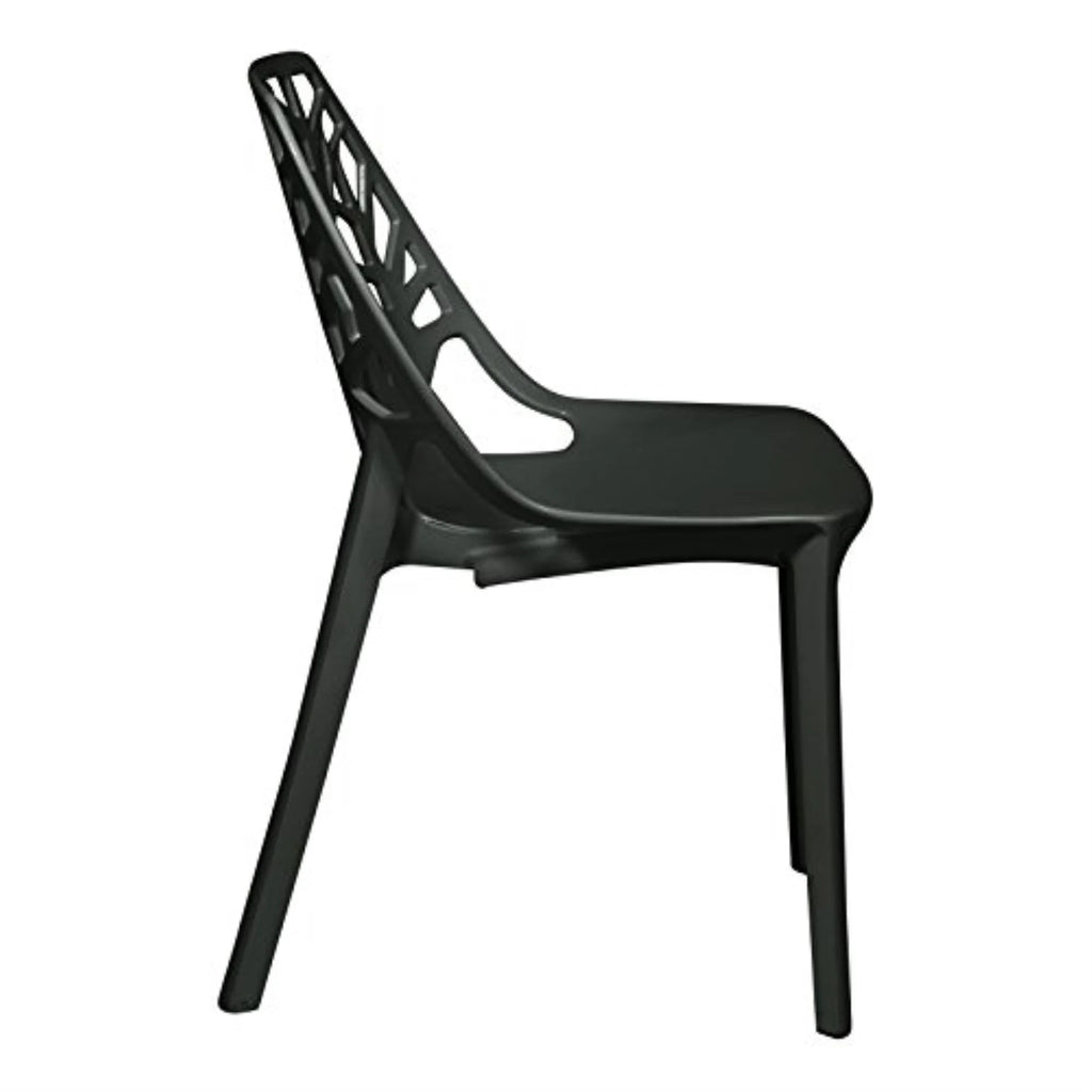 Solid Black Plastic Dining Chair Set of 4 N7135