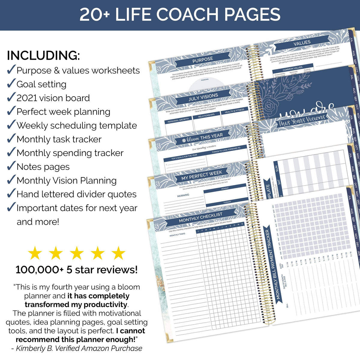 Crystal Blue Hard Cover Vision Planner X18891