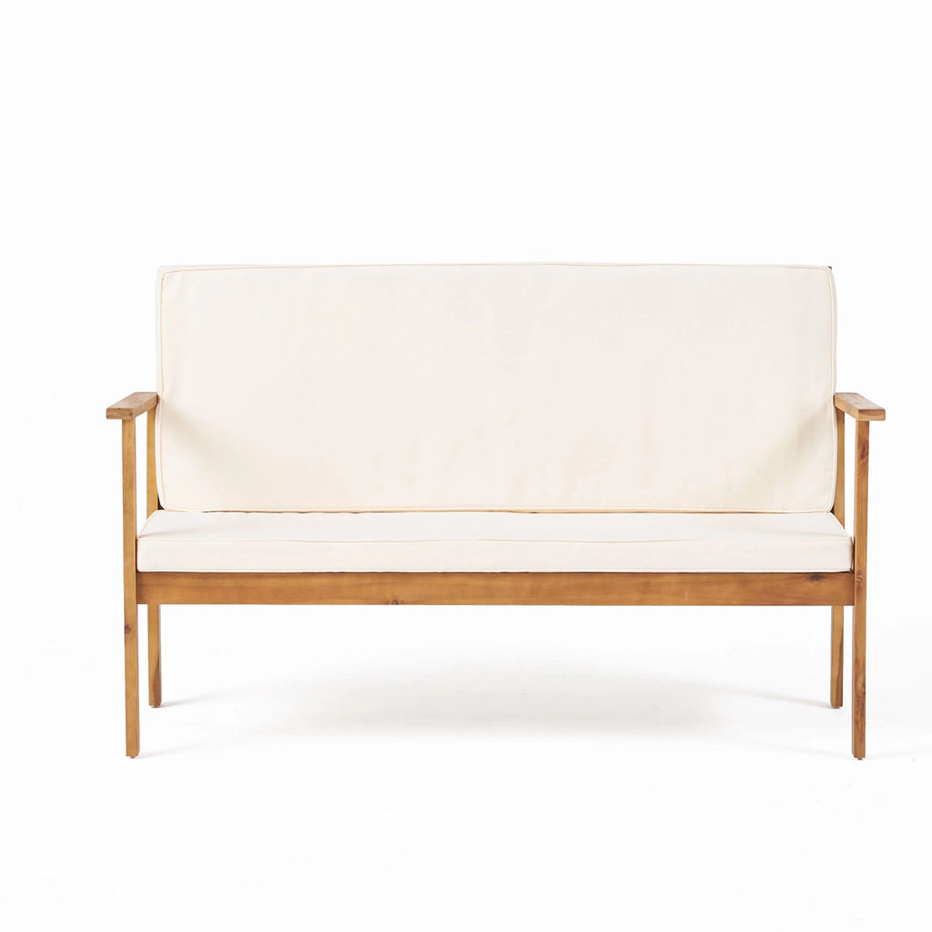Acacia Wood Outdoor Bench with Cushion Z817