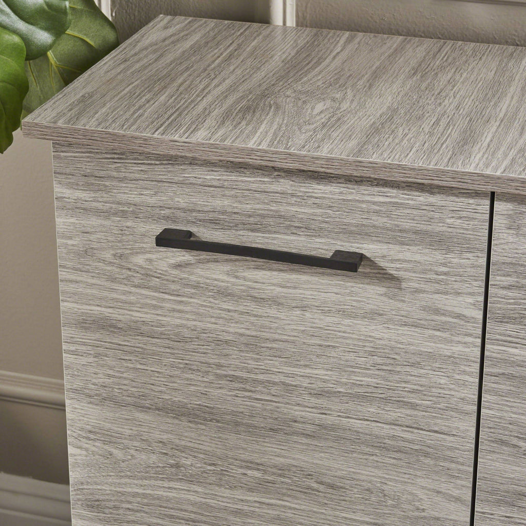 Charcoal Gray and Black Contemporary Rectangular Cabinet R692944