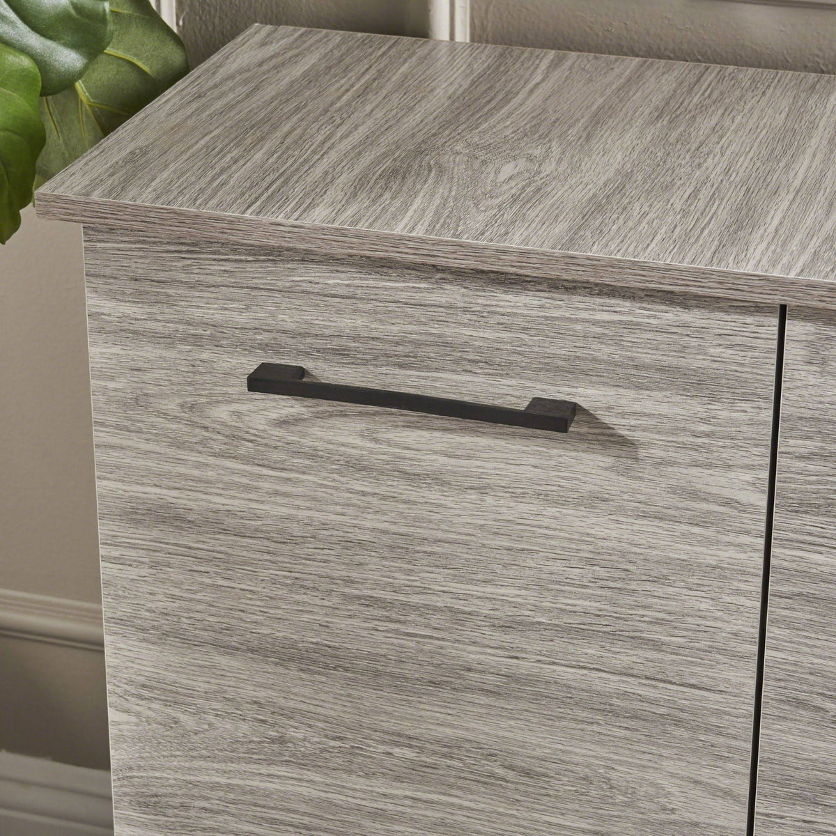 Charcoal Gray and Black Contemporary Rectangular Cabinet R692944