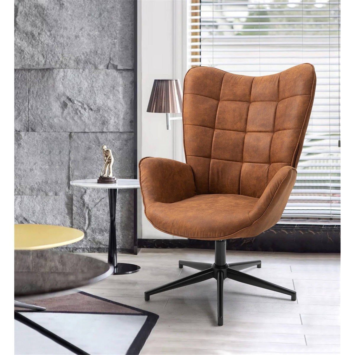 Dark Green Leisure Chair with Round Arm N96753