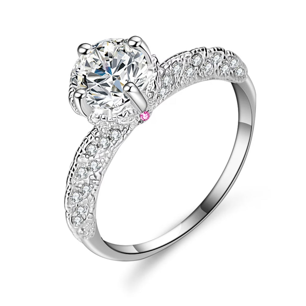 1ct VVS1 Moissanite Engagement Ring S925 Sterling Silver C76713