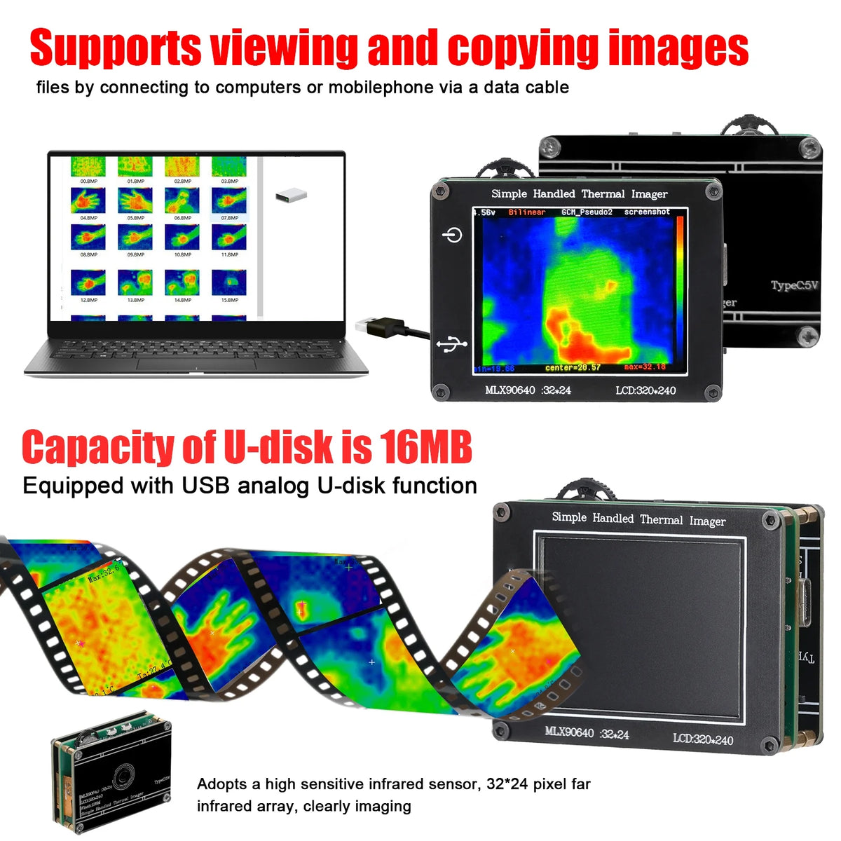 Handheld Thermal Imager 240*320 Resolution LCD Display I33654