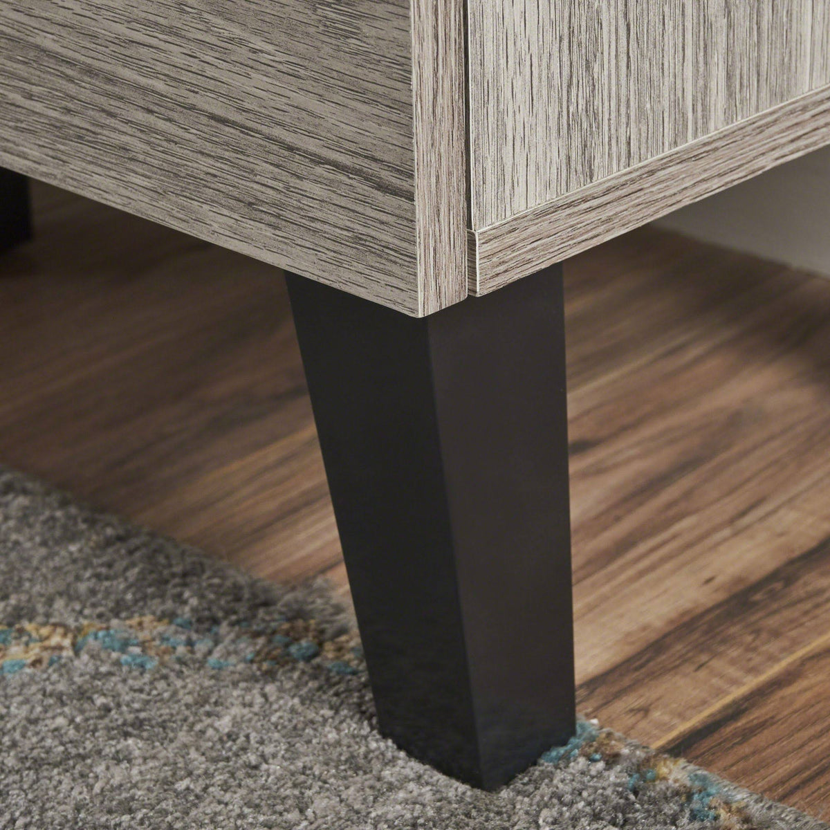 Charcoal Gray and Black Contemporary Rectangular Cabinet R692944
