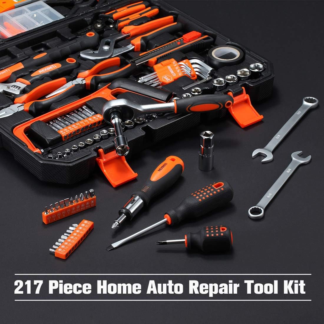 217-Piece Household Tool Kit with Solid Carrying Tool Box D689928