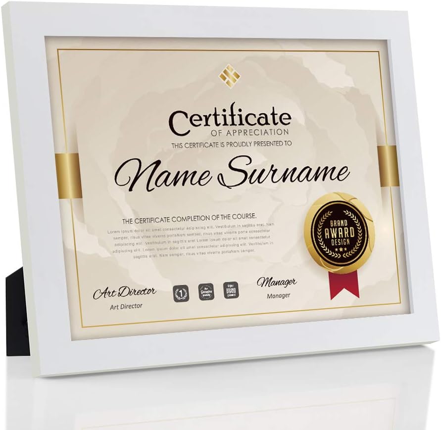 Black Solid Wood Document Frame with Stand D83904