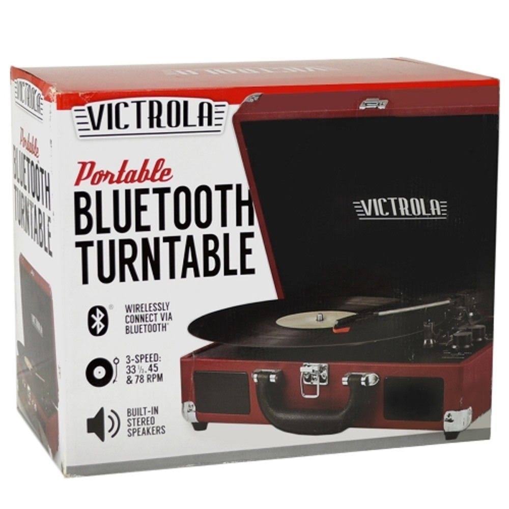 Bluetooth Suitcase Record Player with 3-Speed Turntable U7691