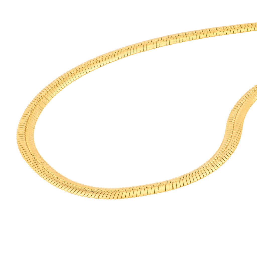 Solid 14K Yellow Gold Snake Chain Necklace 18" Y841813