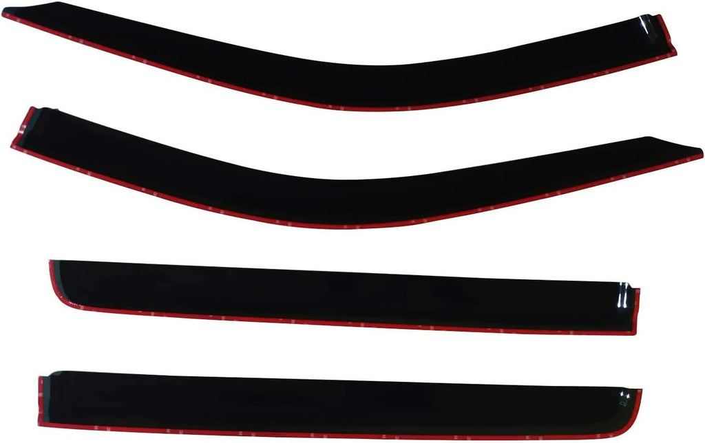 Smoke Tinted Tape-On Side Window Vent Visor Deflectors Rain Guards 4 Piece Set D552948