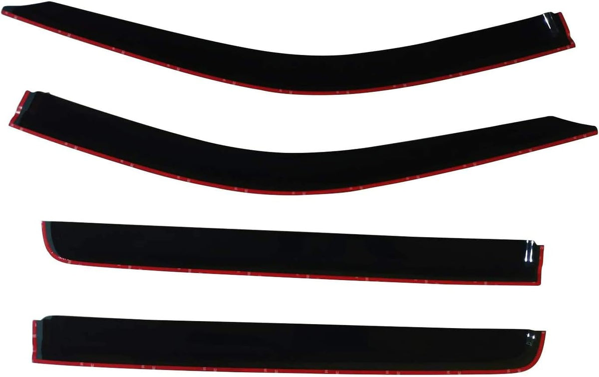 Smoke Tinted Tape-On Side Window Vent Visor Deflectors Rain Guards 4 Piece Set D552948