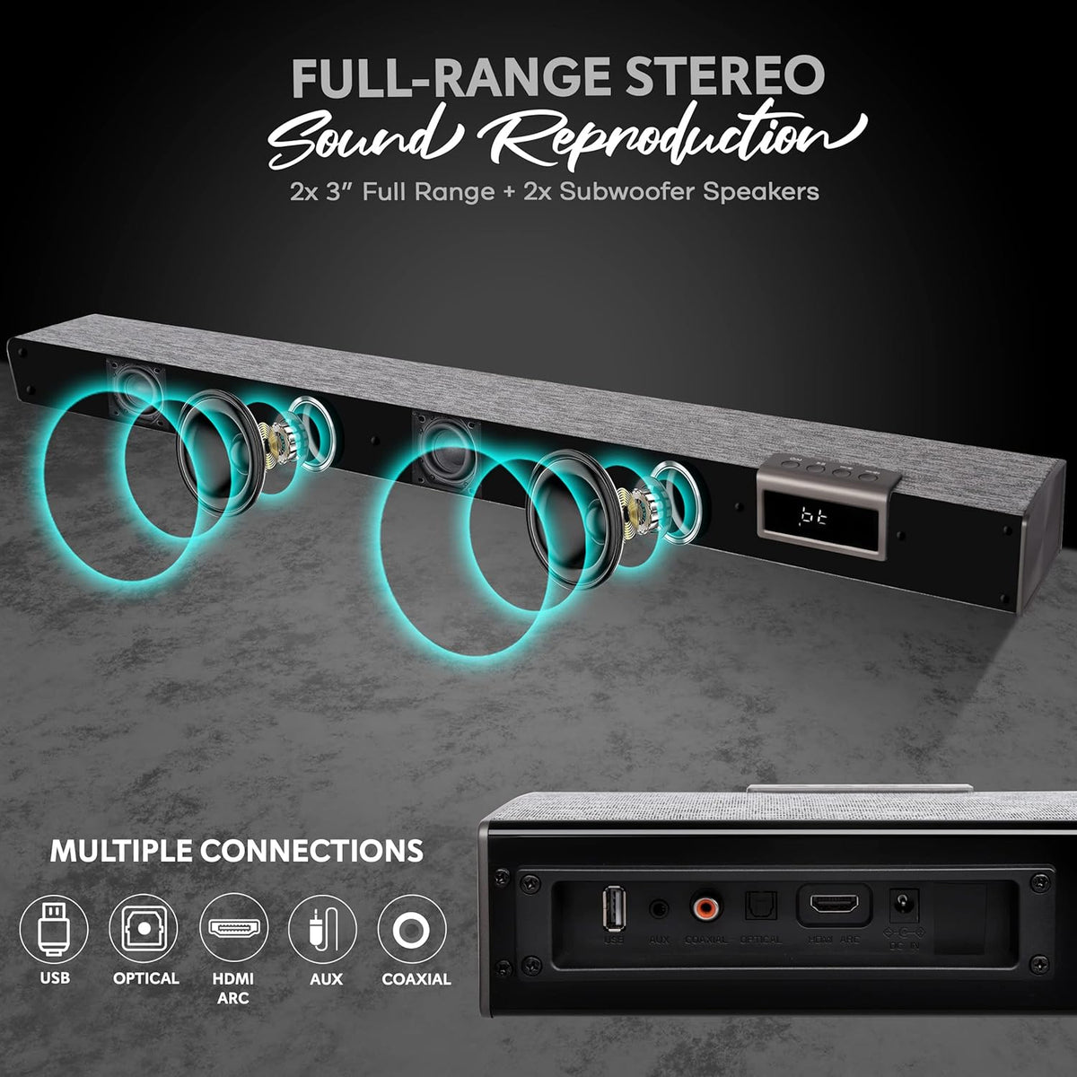 60W 35" Bluetooth Sound Bar with Remote Control L381