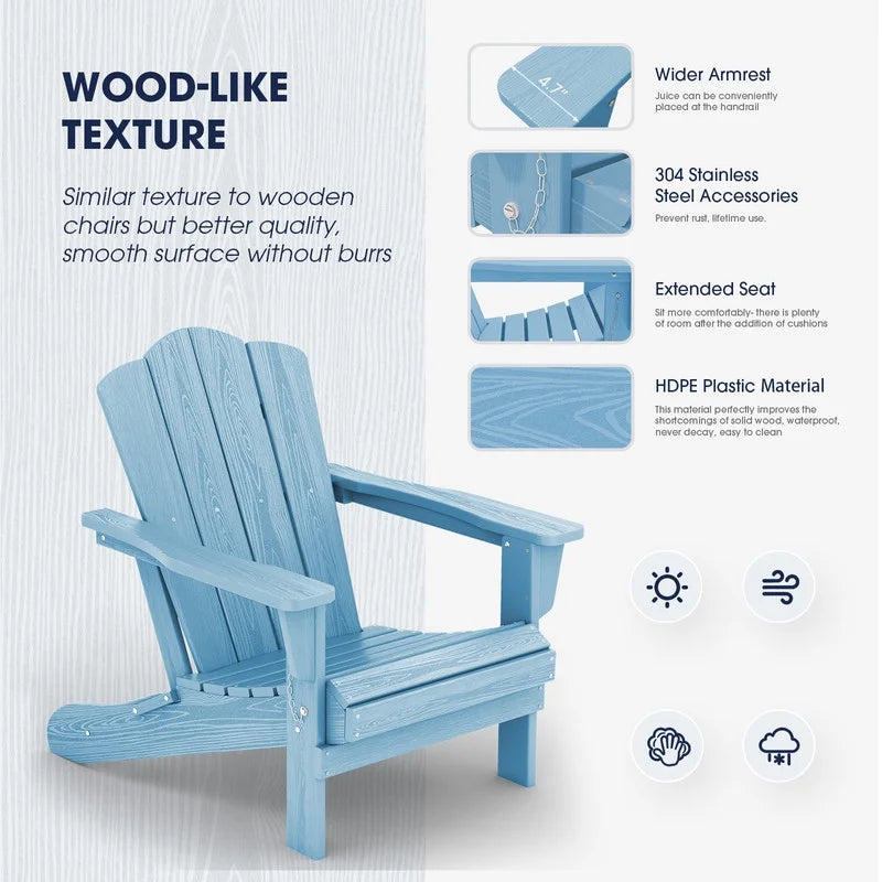 Black HDPE Resin Adirondack Chair K173