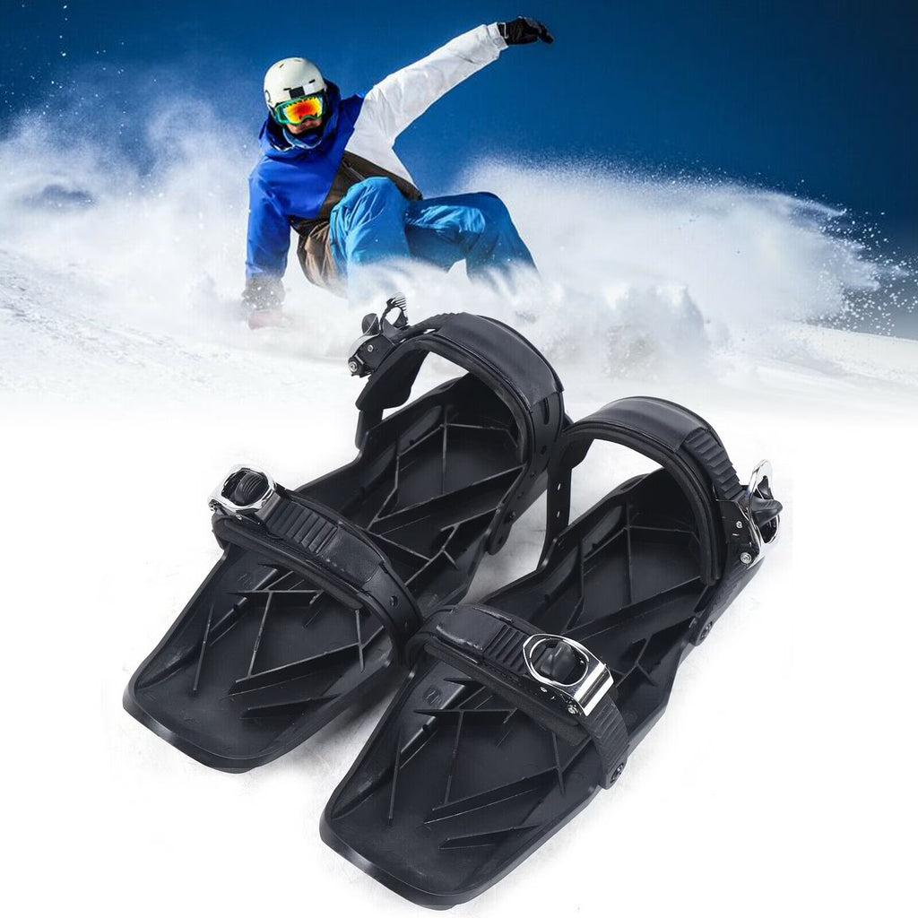 Mini Ski Skates Snow Short Skiboard Snowblades Adjustable Bindings Skiing Shoes D34902