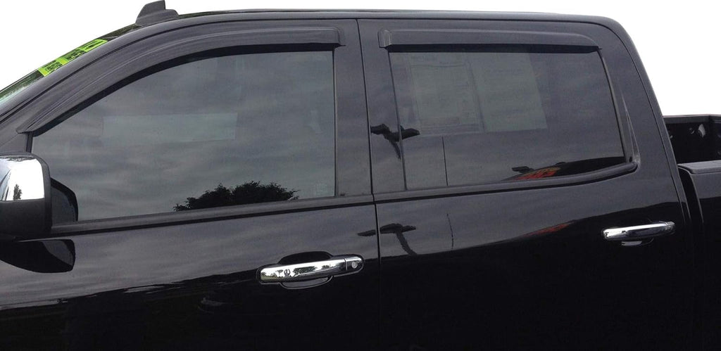 Smoke Tinted Tape-On Side Window Vent Visor Deflectors Rain Guards 4 Piece Set D552948