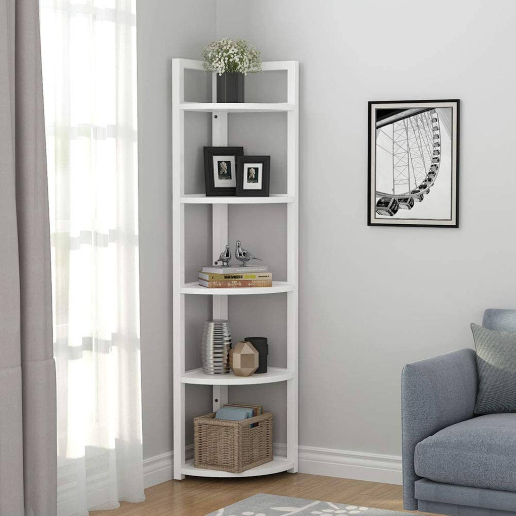Black/Espresso 5 Tier Corner Bookshelf U493
