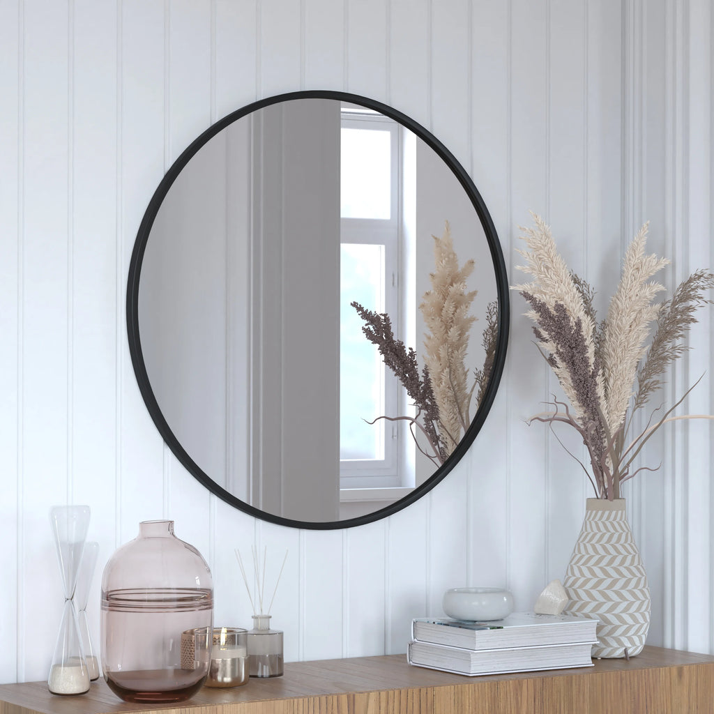 Black Modern Wall Mounted Mirror T8338