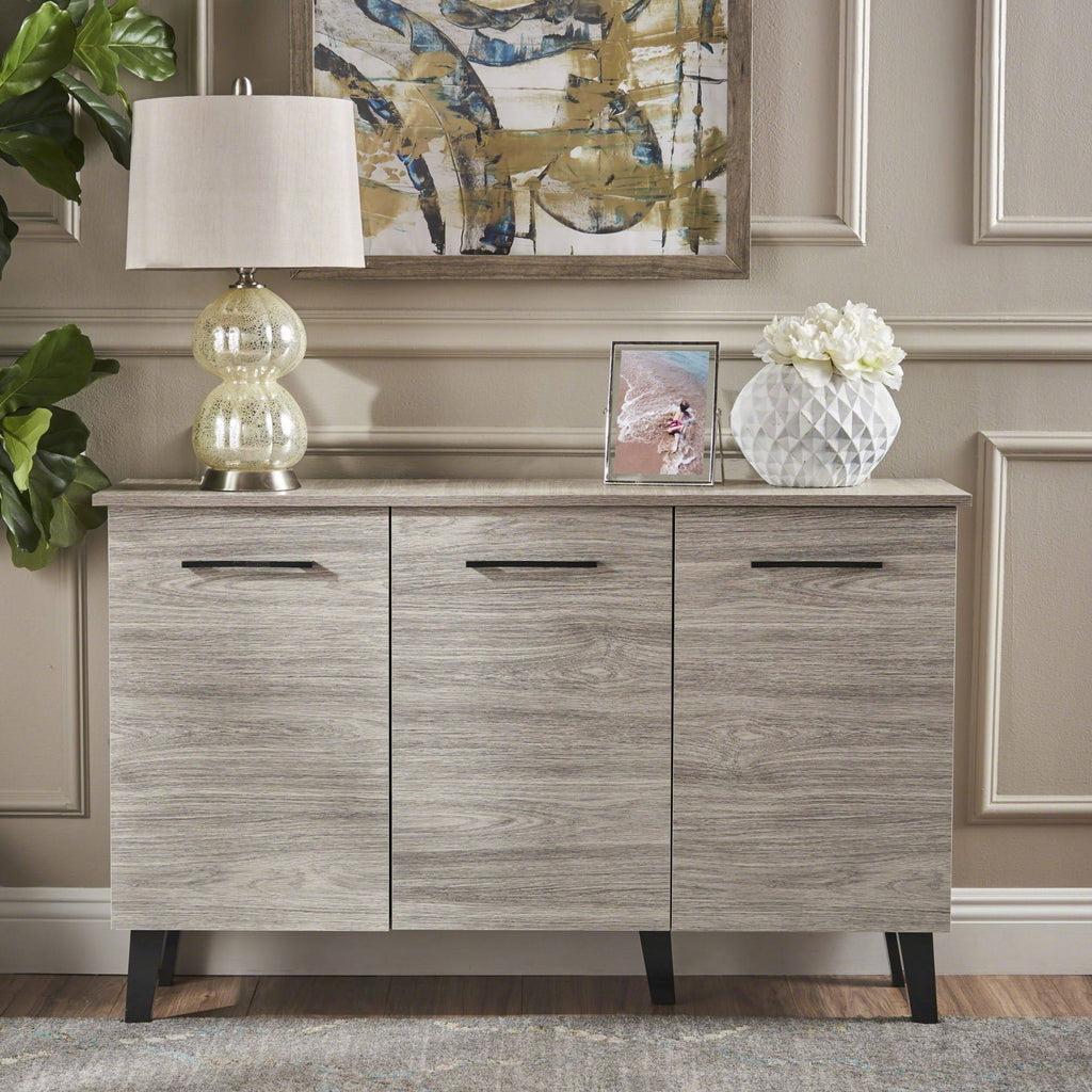 Charcoal Gray and Black Contemporary Rectangular Cabinet R692944