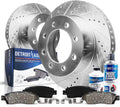 Drilled and Slotted Rotors with Brake Pads 6pc Set N621