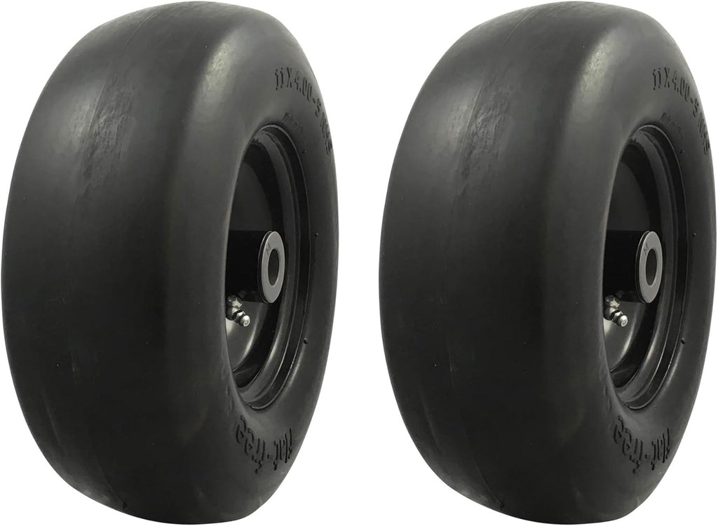 11x4.00-5 Flat Free Lawnmower Tire Assembly, Pack of 2 Z698