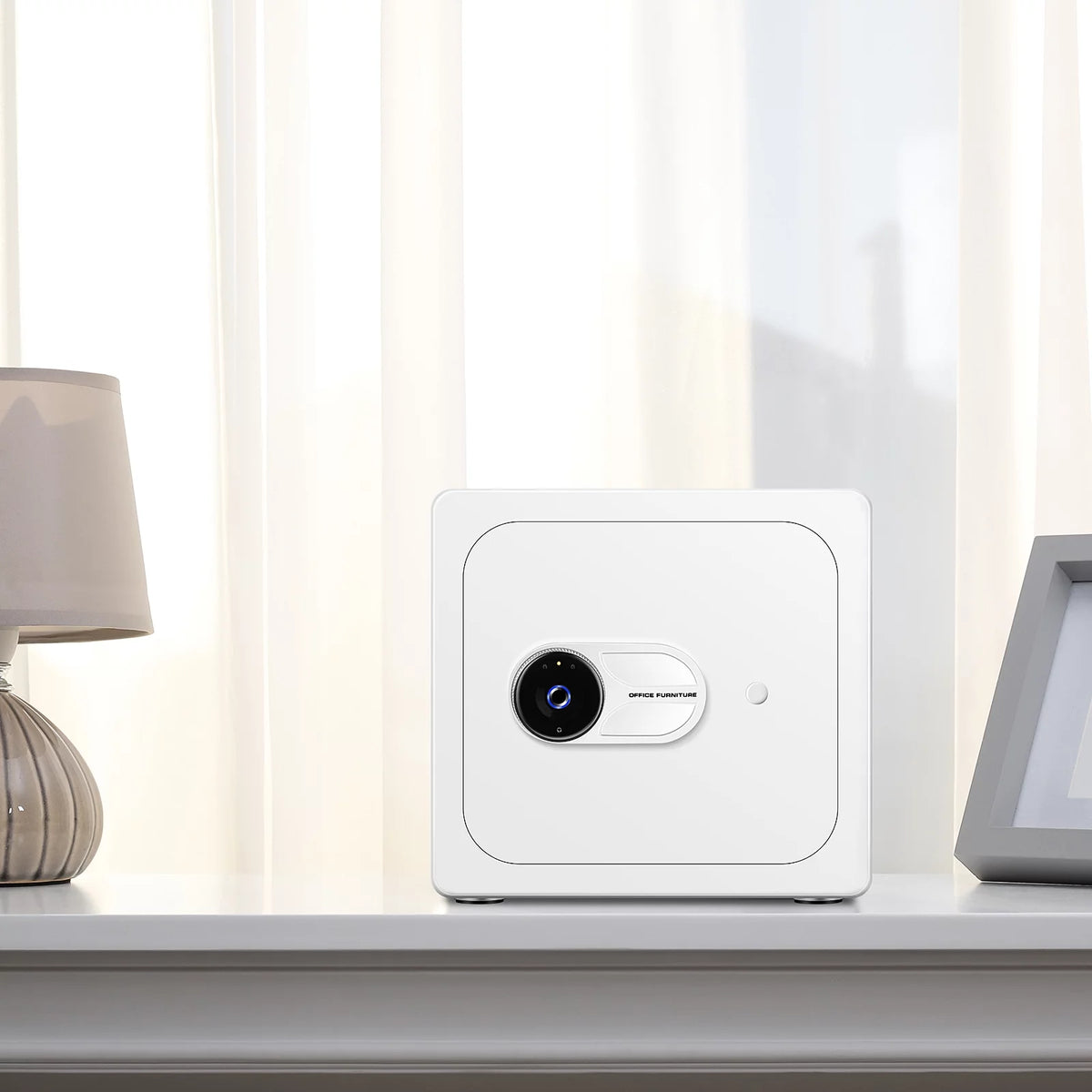 1.8 Cub White Safe Box with Fingerprint Y7600