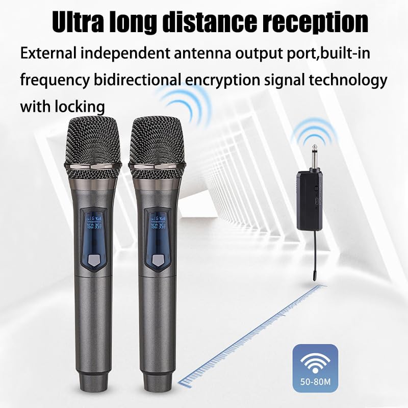 Rechargeable Wireless Dual Handheld Dynamic Microphone C1845