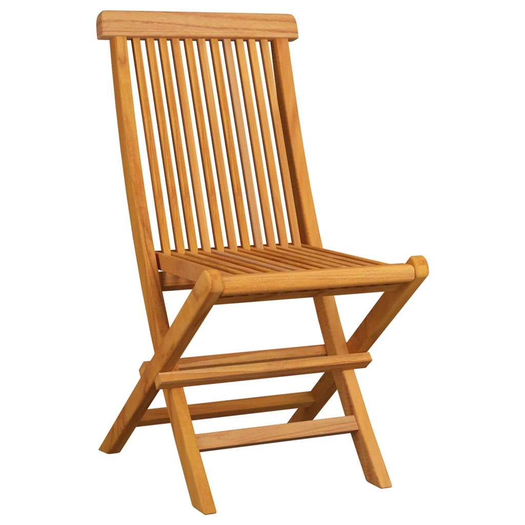 Set of 8 Wooden Foldable Outdoor Dining Chairs with Green Cushion C159