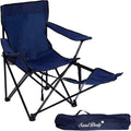 Portable Camping Chair with Footrest Mesh Folding Reclining Chair Steel Frame Padded Arm Chair Z1948