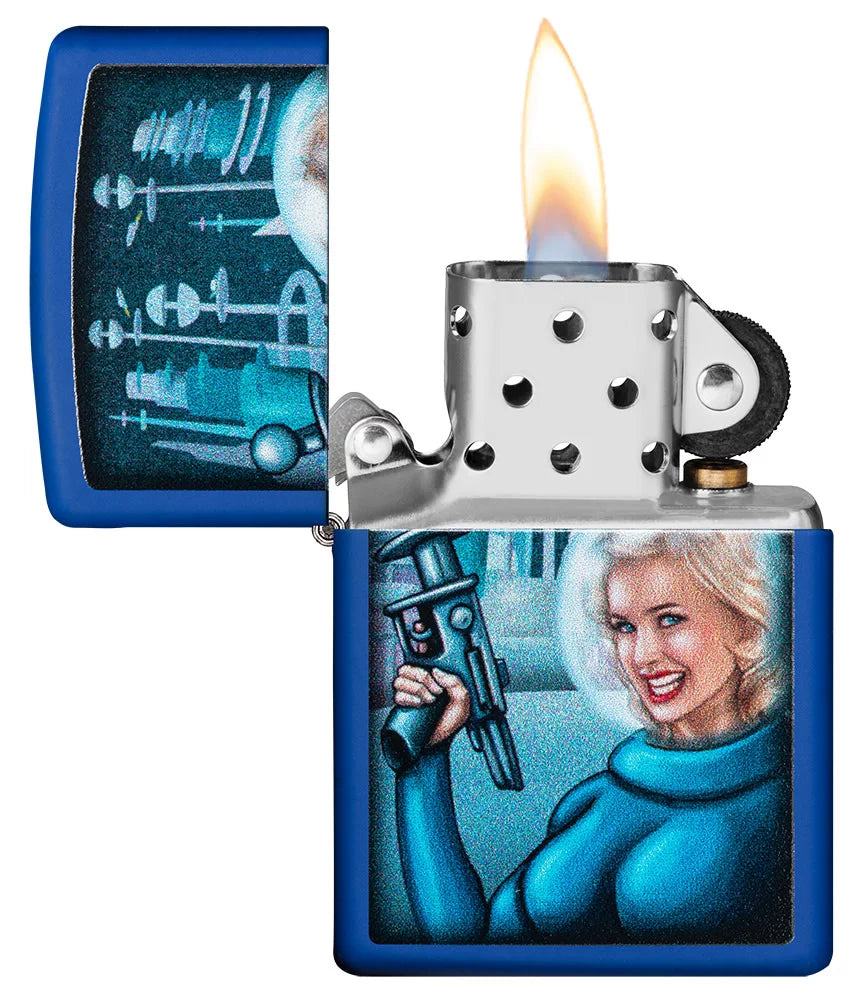 Royal Blue Matte Pocket Lighter C8215