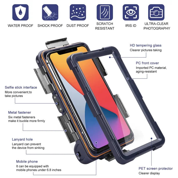 Waterproof Protective Case for Phones Up to 6.9 Inch Q485
