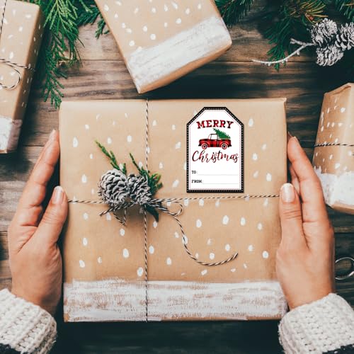 480 Pcs Self Adhesive Christmas Gift Tag Stickers Buffalo Plaid F4148
