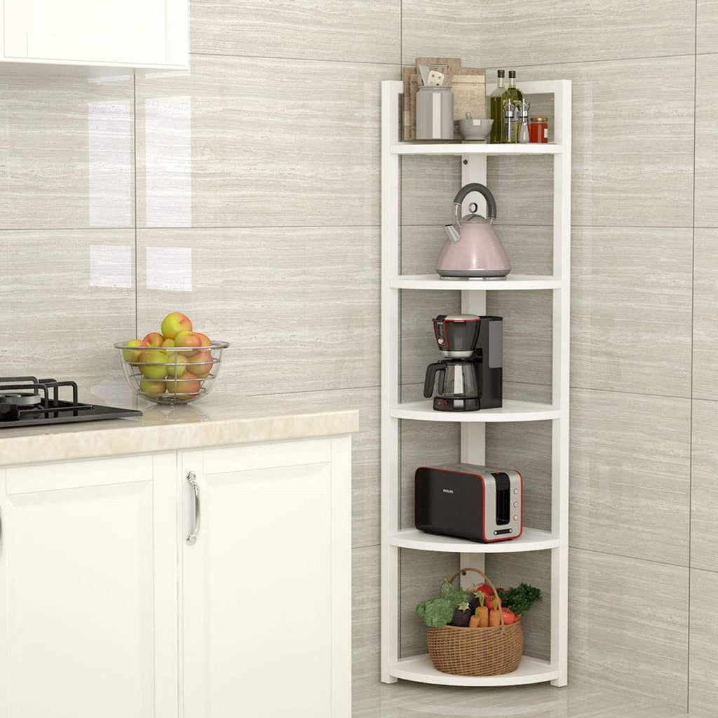 Black/Espresso 5 Tier Corner Bookshelf U493