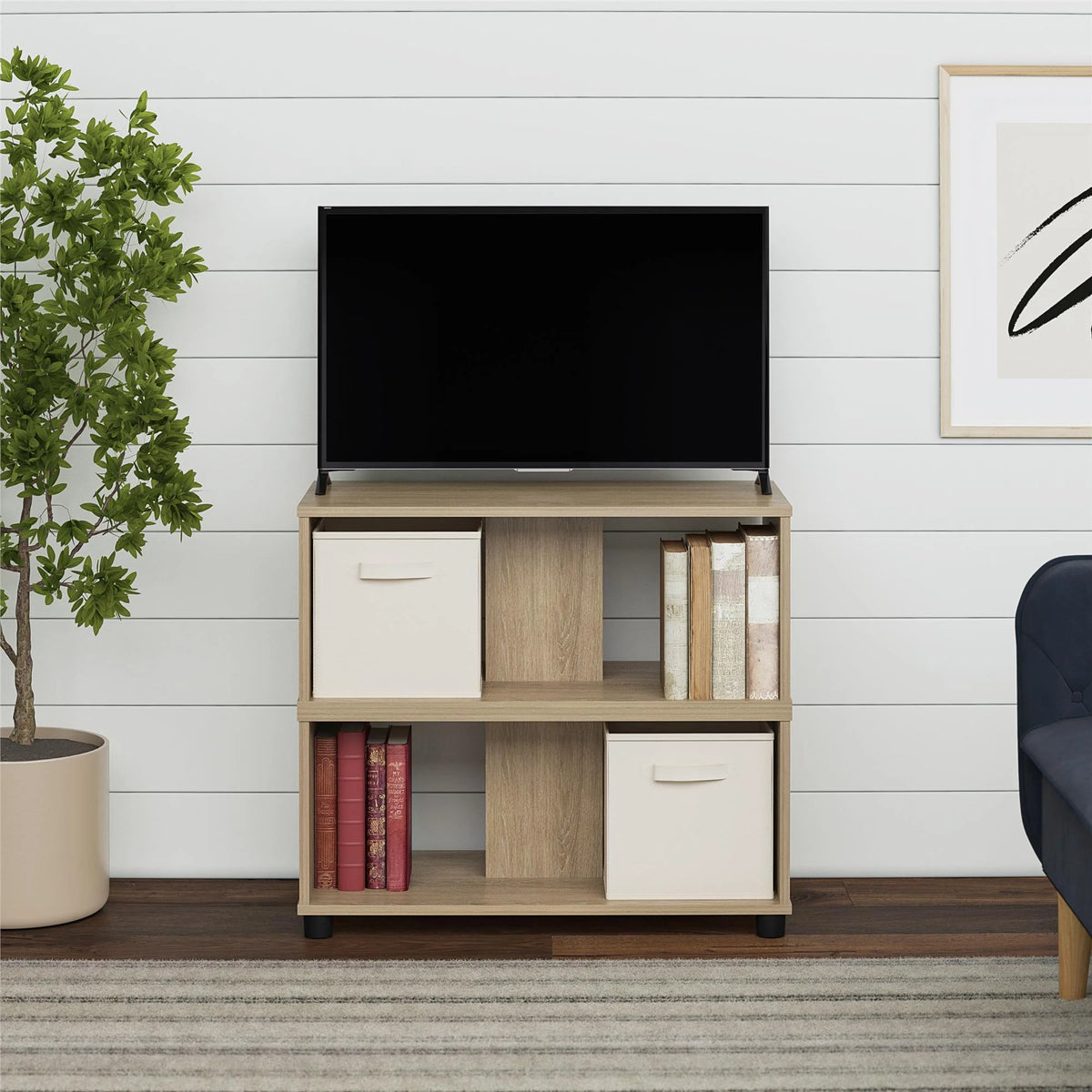 Adjustable Stacking TV Stand up to 70 inches Natural D60292