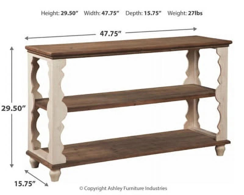 Antique White/Brown Sofa Console Table X199