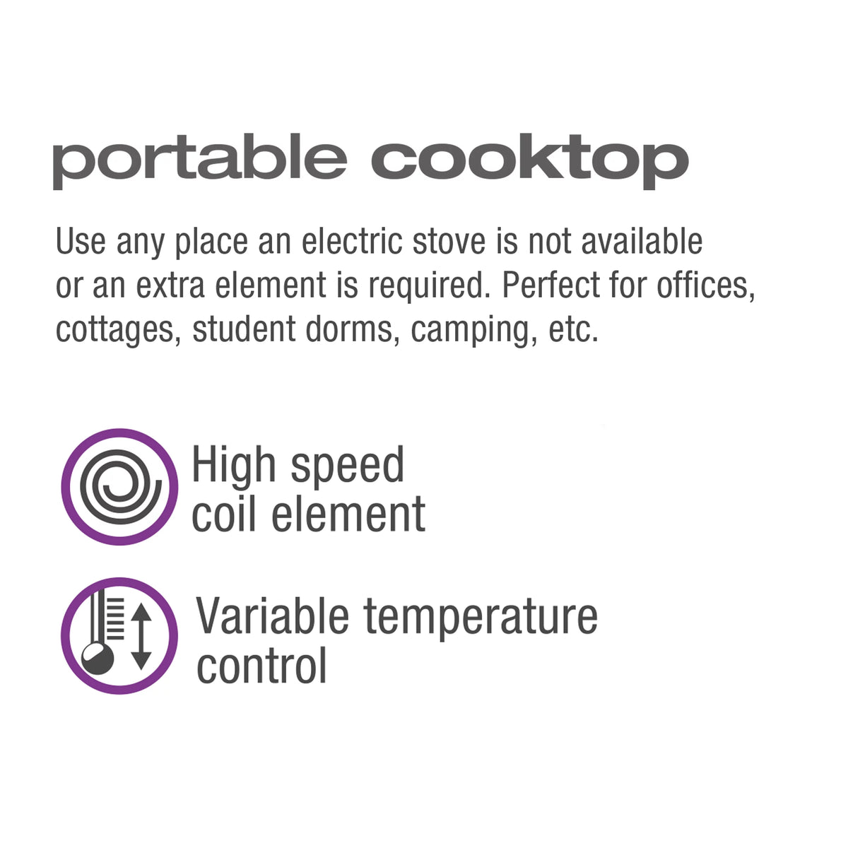 Black Portable Double Burner Cooktop O2040