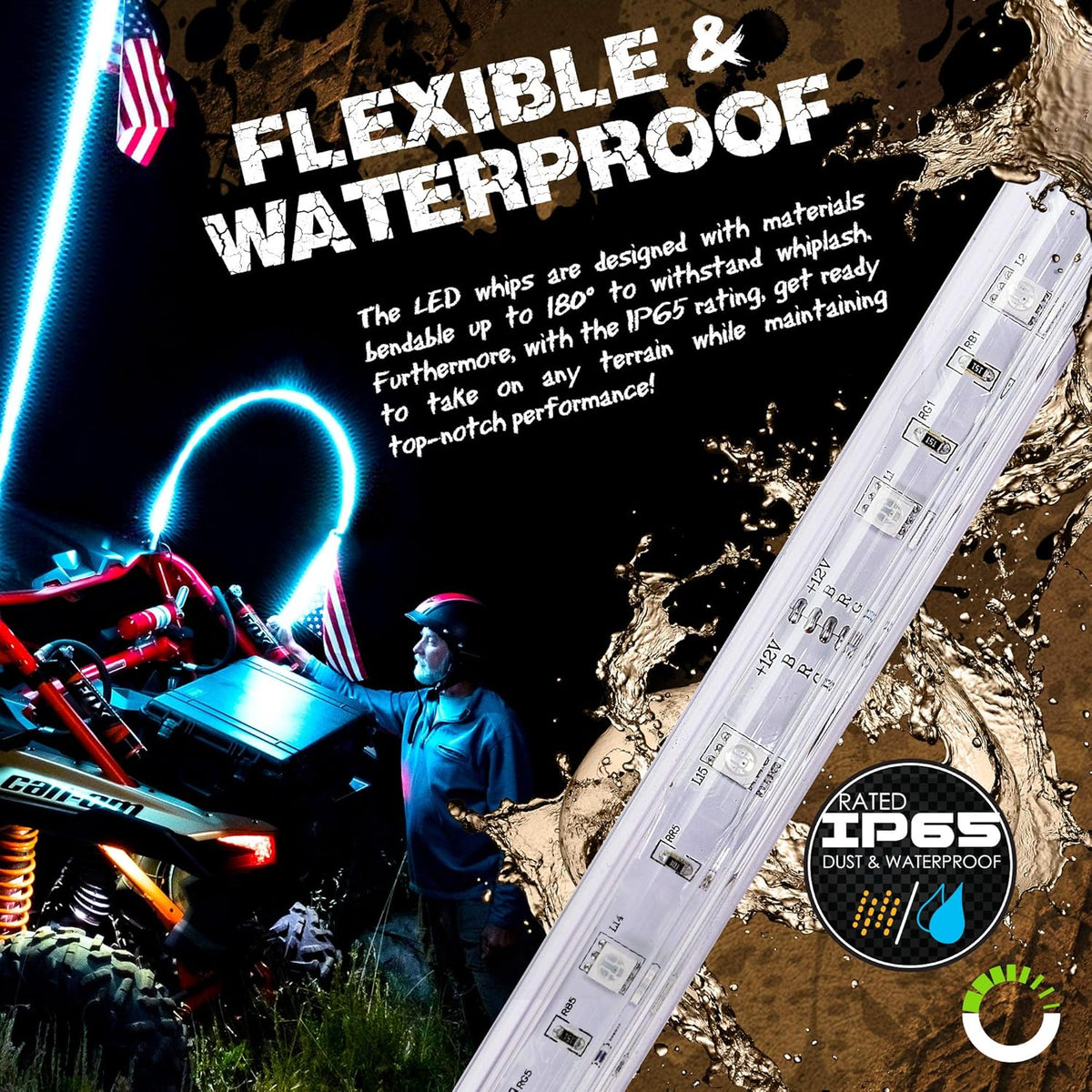 LED Whip Light Antenna for UTV ATV G334034