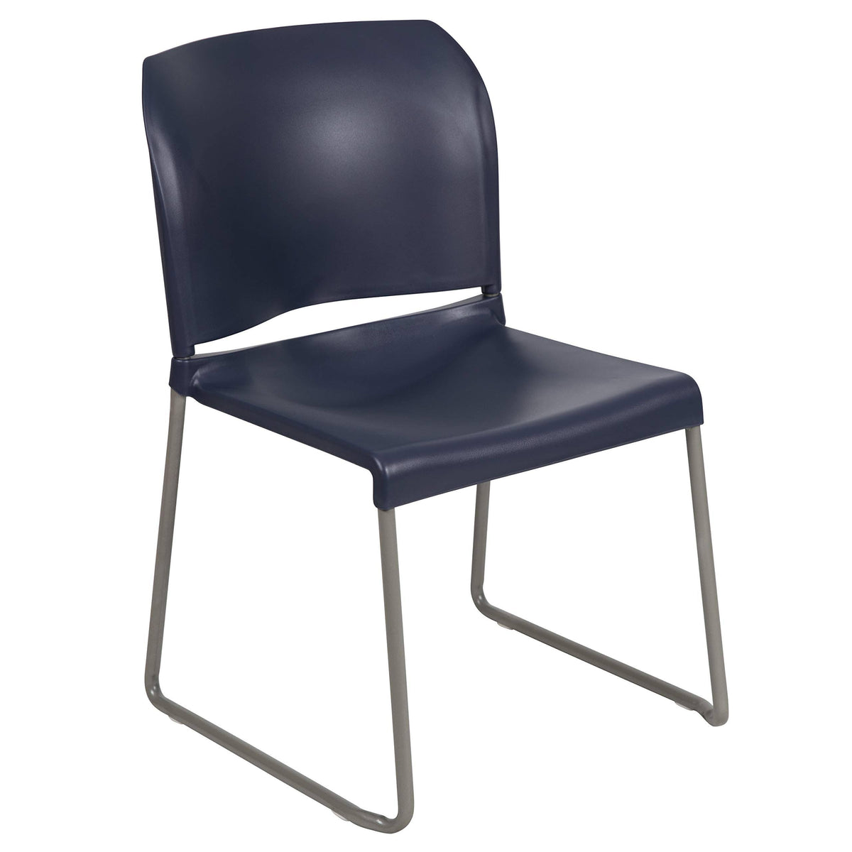 Navy Contoured Stack Chair with Sled Base Q2098