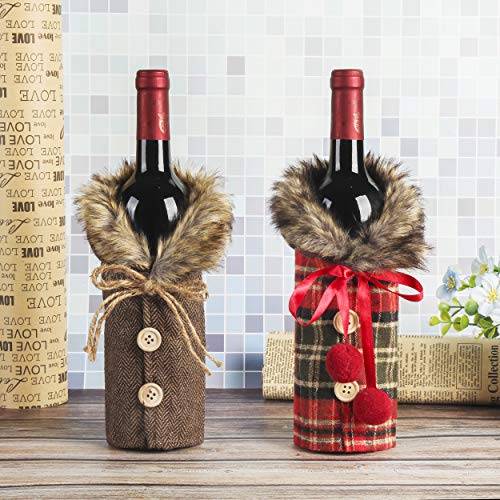 4 Pieces Christmas Sweater Wine Bottle Covers J75121