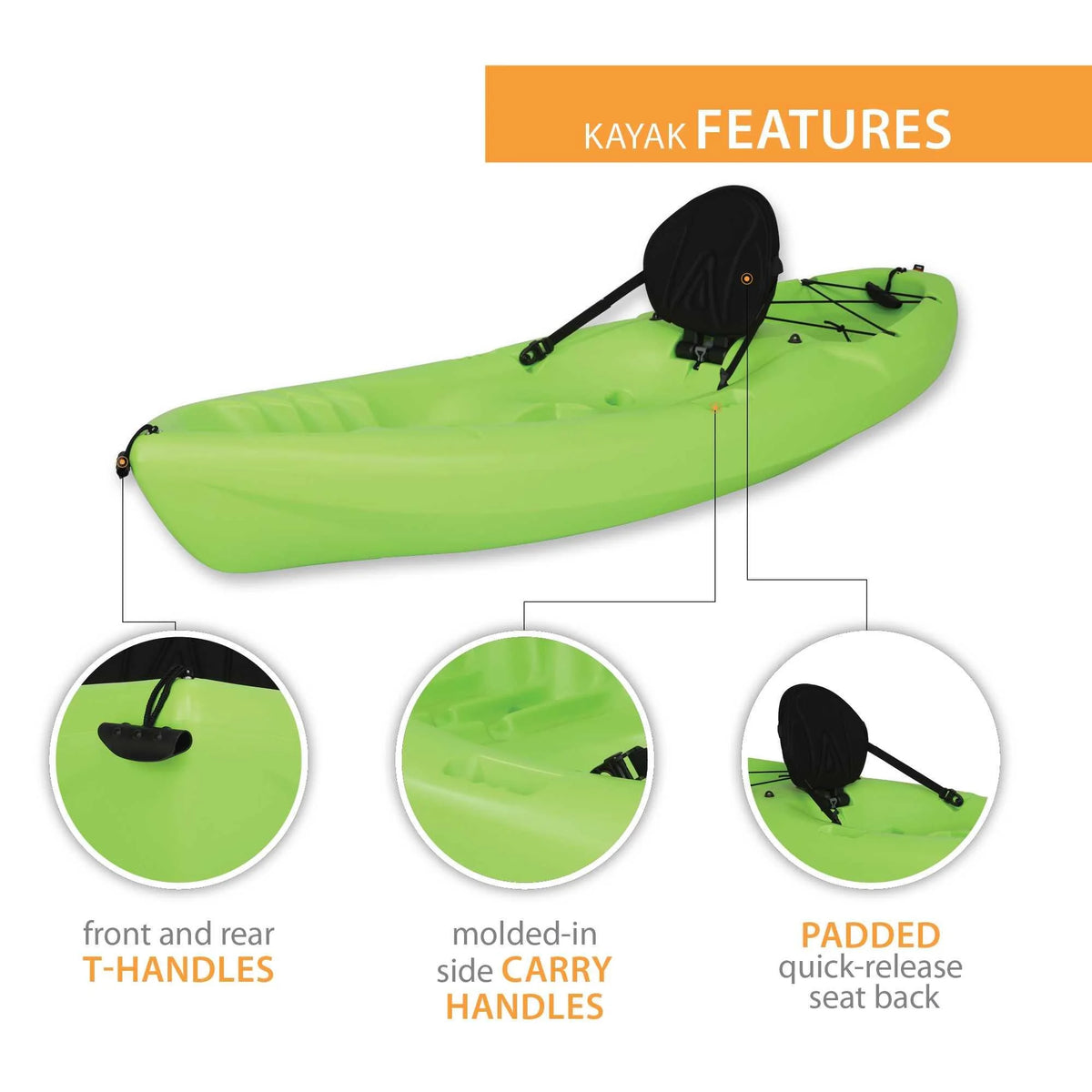 Lime Green 8 ft Sit-On-Top Kayak P595177