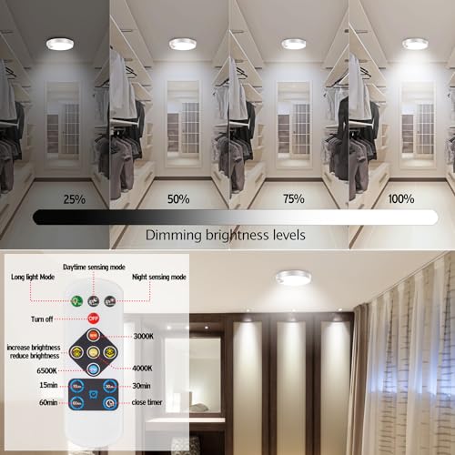 Wireless Battery Operated LED Ceiling Light with Remote, 7.5 Inch 6000mAh M552