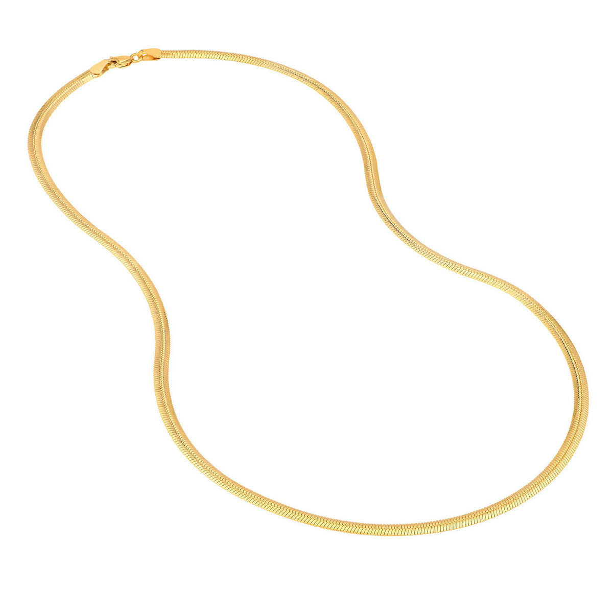 Solid 14K Yellow Gold Snake Chain Necklace 18" Y841813
