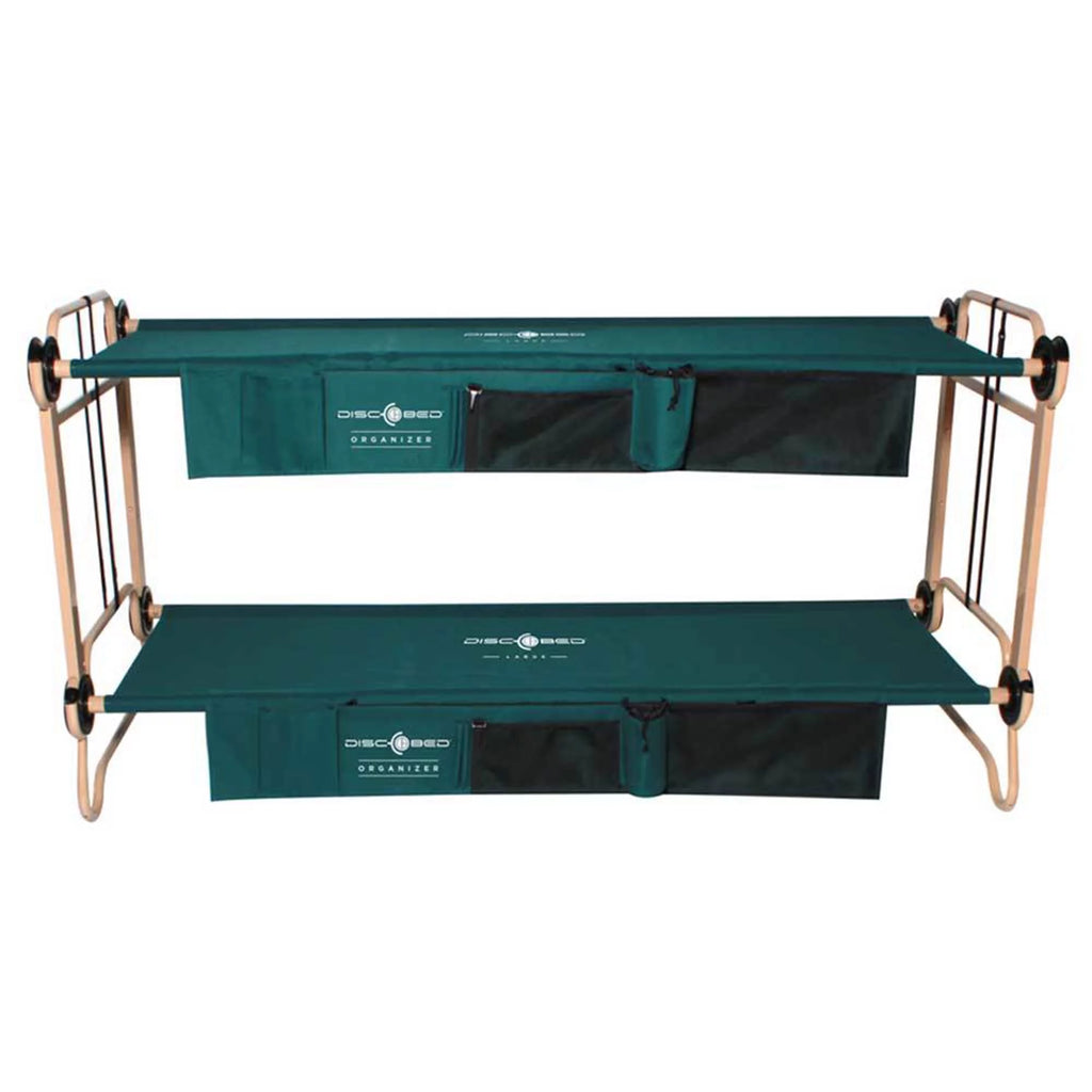 Large Green Double Cot with Storage Organizers J4466