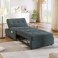 Convertible Sofa Bed with Storage Pocket, USB Ports, Foldable Ottoman Single Sleeper Sofa Chair, Deep Blue B7797