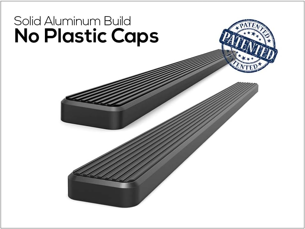 Black Running Boards for Chevy Silverado GMC Sierra Crew Cab Q37057