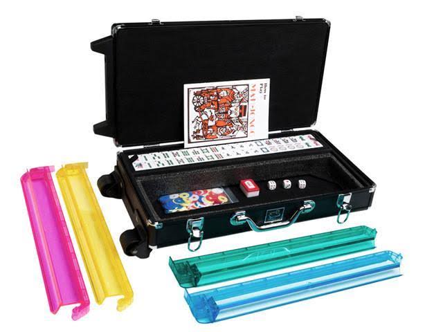 American Mahjong Set with Wheeled Aluminum Case W8804
